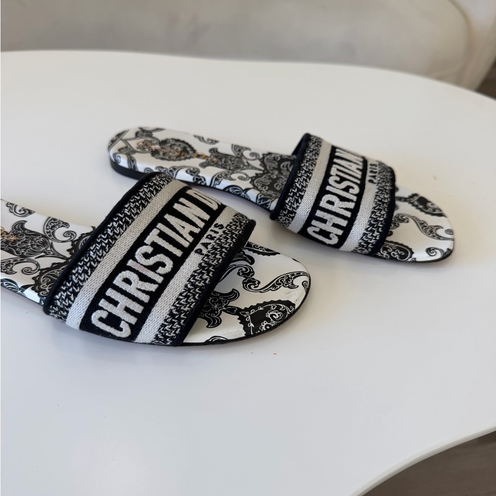 Dior Monochrome Patterned Slides - image 4